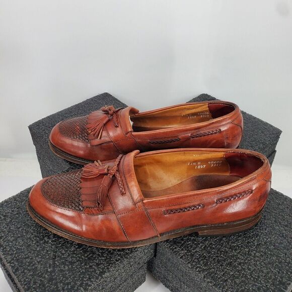 Allen Edmonds Cody Tassel Kiltie Loafers Shoes Leather Slip On Sz 11.5 D Brown - Picture 12 of 14
